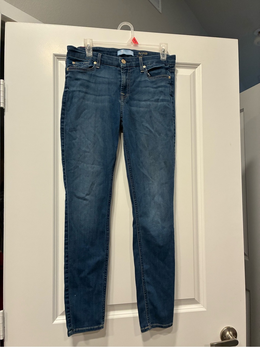 7 For All Mankind Medium Dark Blue Skinny Jeans